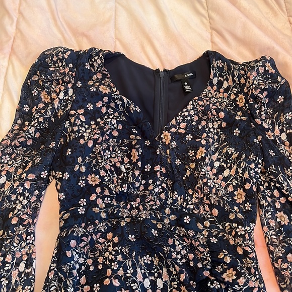 AQUA NAVY FLORAL MINI DRESS - Picture 2 of 10